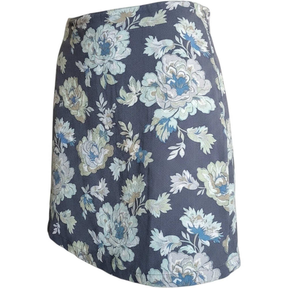 American Eagle Outfitters Blue Floral Wrap Mini Skirt 16 Boho Vacation Beachy